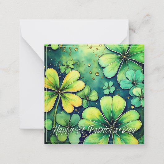 St. Patrick's Day Luck - Aquarellbilder 🍀 ✨ Mitteilungskarte (Vorderseite)
