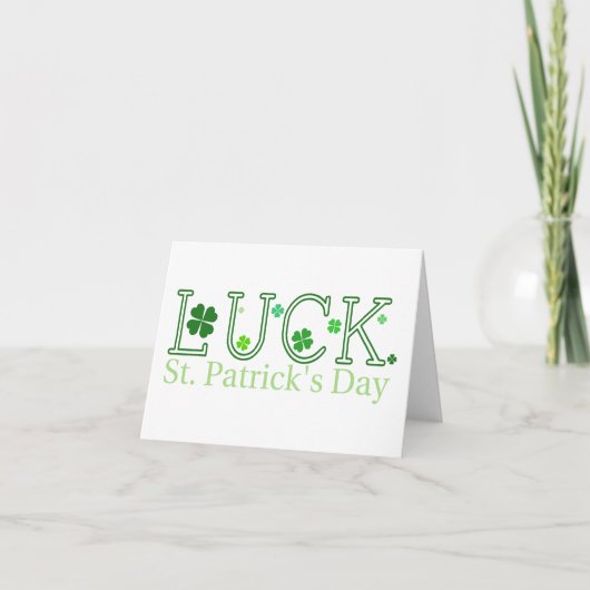St. Patrick's Day Luck Note Card Karte (Vorderseite)