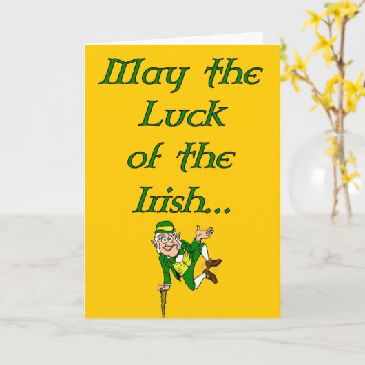 St. Patrick's Day Luck of the Irish Card Karte (Gelbe Blume)