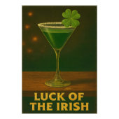 St. Patrick's Day Luck Of The Irish Clover Martini Fotodruck (Vorne)