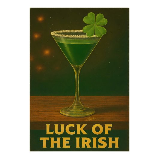 St. Patrick's Day Luck Of The Irish Clover Martini Fotodruck (Vorne)