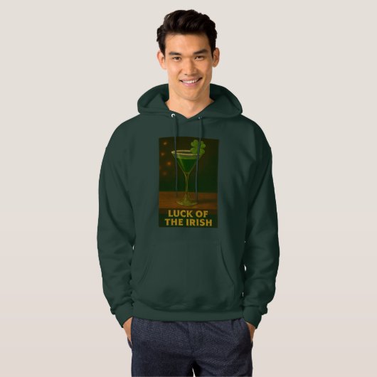 St. Patrick's Day Luck Of The Irish Clover Martini Hoodie (Vorne ganz)