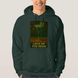St. Patrick's Day Luck Of The Irish Clover Martini Hoodie
