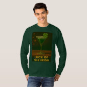 St. Patrick's Day Luck Of The Irish Clover Martini T-Shirt (Vorne ganz)