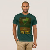 St. Patrick's Day Luck Of The Irish Clover Martini T-Shirt (Vorne ganz)