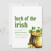 St. Patrick's Day Luck The Irish Party Einladung (Vorderseite)