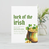 St. Patrick's Day Luck The Irish Party Einladung (Stehend Vorderseite)