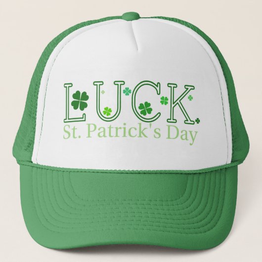 St. Patrick's Day "Luck" Trucker Hat Truckerkappe (Vorderseite)