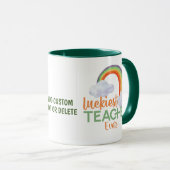 St Patrick's Day Luckiest Lehrer je Regenbogen Tasse (VorderseiteRechts)