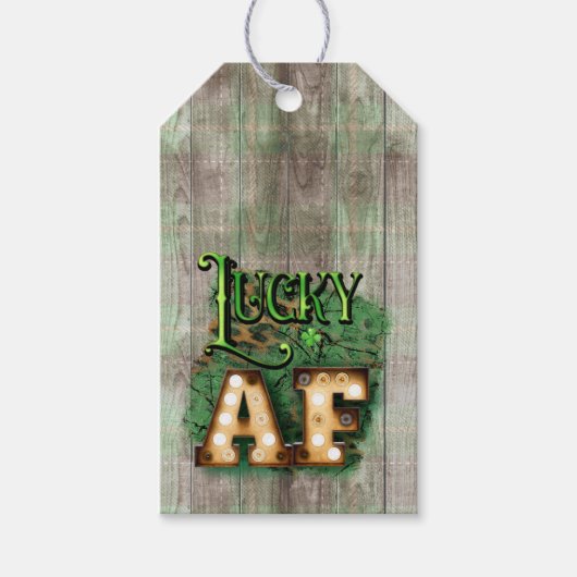 St. Patrick's Day Lucky AF Irish Marquee Lights Geschenkanhänger (Vorderseite)