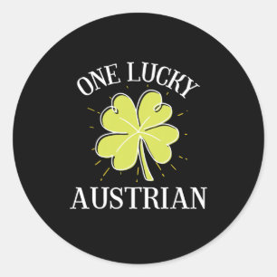 St Patricks Day Lucky Austrian Coach Runder Aufkleber