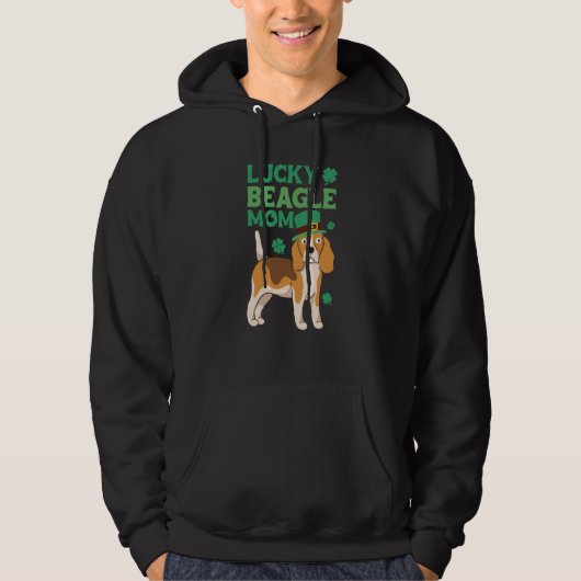 St Patrick's Day Lucky Beagle Mom Hoodie (Vorderseite)