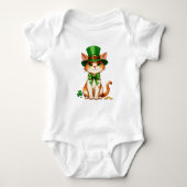 St. Patrick's Day Lucky Cat Baby Strampler (Vorderseite)