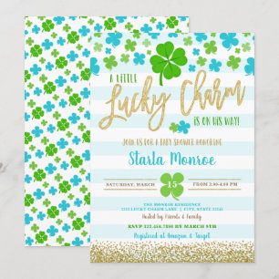 St Patrick's Day Lucky Charm Baby Shower Einladung