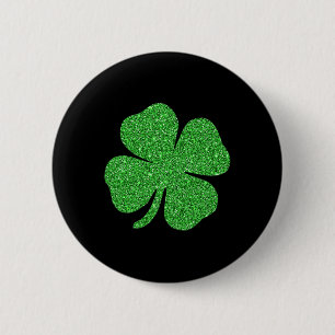 St. Patrick's Day Lucky Charm Green Irish Clover S Button