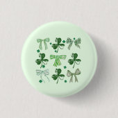 St. Patrick's Day Lucky Clover and Bow Button (Vorderseite)