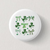 St. Patrick's Day Lucky Clover and Bow Button (Vorderseite)