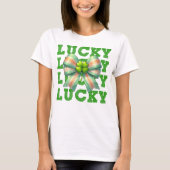 St. Patrick's Day Lucky Clover Bow T-Shirt (Vorderseite)