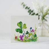 St Patrick's Day Lucky Clover Feiertagskarte (Stehend Vorderseite)