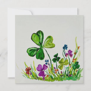 St Patrick's Day Lucky Clover Feiertagskarte