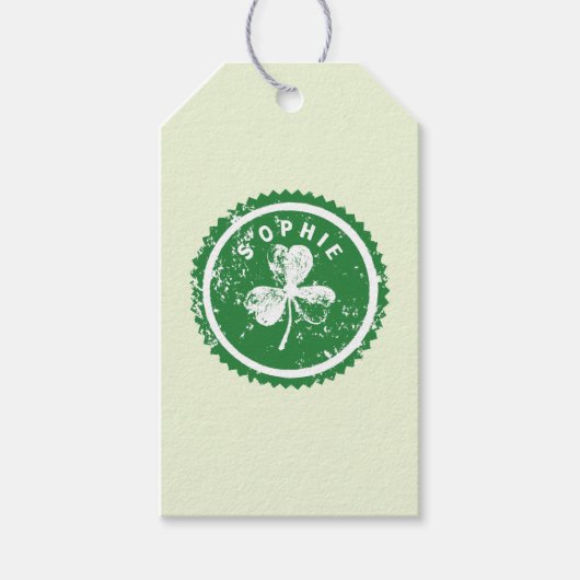 St. Patrick's Day Lucky Clover  Geschenkanhänger (Vorderseite)