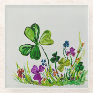 St Patrick's Day Lucky Clover Glasuntersetzer