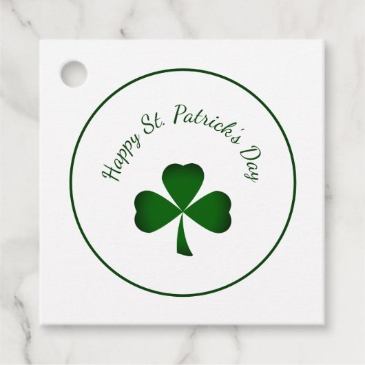 St. Patrick's Day Lucky Clover Green Kleeblatt Geschenkanhänger (Vorderseite)