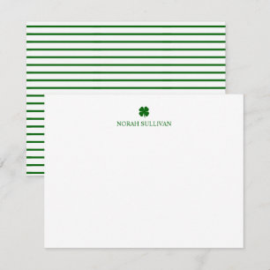 St Patricks Day Lucky Clover Green Strip Irish Mitteilungskarte