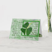 St. Patrick's Day Lucky Clover Karte (Vorderseite)