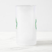 St. Patrick's Day. Lucky Clover Weiße Silhouette. Mattglas Bierglas (Mittel)