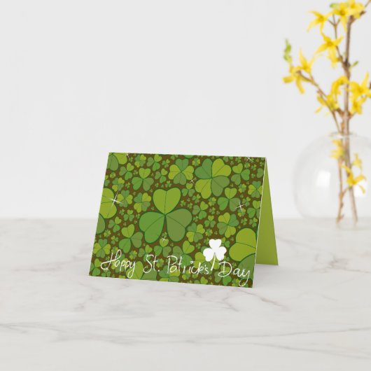St. Patrick's Day Lucky Clovers Kleeblatt irisch Karte (Gelbe Blume)