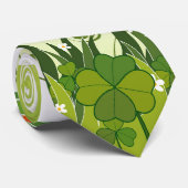 St. Patrick's Day Lucky Clovers Kleeblatt irisch Krawatte (Gerollt)