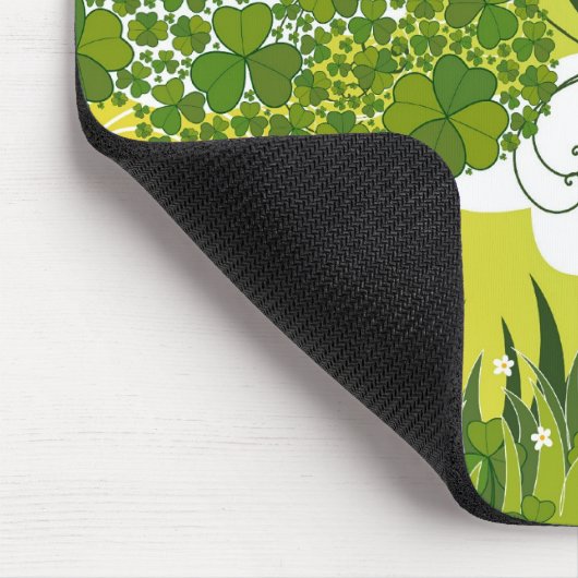 St. Patrick's Day Lucky Clovers Kleeblatt irisch Mousepad (Ecke)