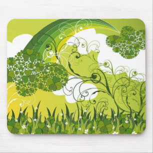 St. Patrick's Day Lucky Clovers Kleeblatt irisch Mousepad