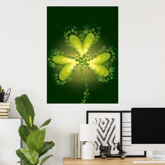 St. Patrick's Day Lucky Clovers Kleeblatt irisch Poster (Heimbüro)