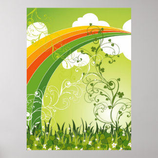 St. Patrick's Day Lucky Clovers Kleeblatt irisch Poster
