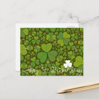St. Patrick's Day Lucky Clovers Kleeblatt irisch Postkarte