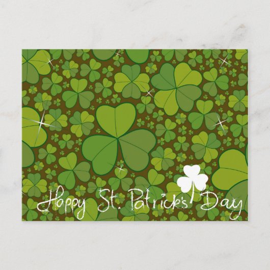 St. Patrick's Day Lucky Clovers Kleeblatt irisch Postkarte (Vorderseite)