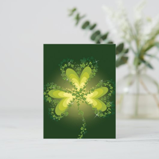 St. Patrick's Day Lucky Clovers Kleeblatt irisch Postkarte (Stehend Vorderseite)