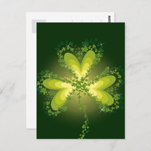 St. Patrick's Day Lucky Clovers Kleeblatt irisch Postkarte (Vorne/Hinten)