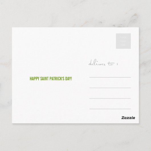 St. Patrick's Day Lucky Clovers Kleeblatt irisch Postkarte (Rückseite)