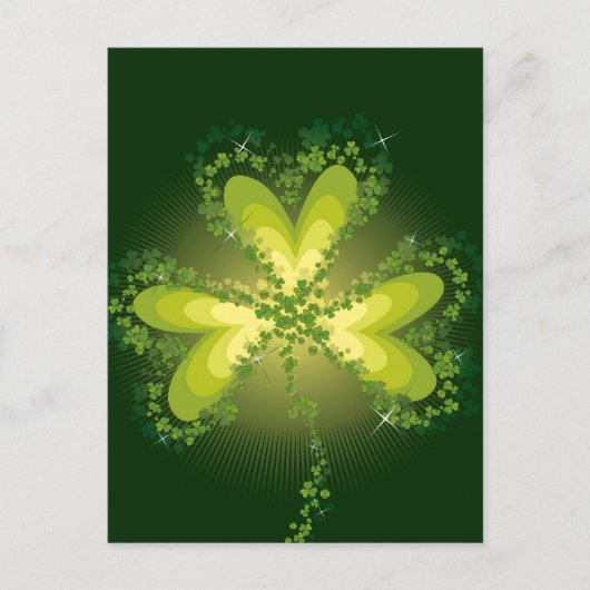 St. Patrick's Day Lucky Clovers Kleeblatt irisch Postkarte (Vorderseite)