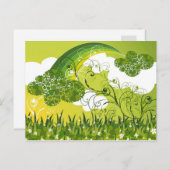 St. Patrick's Day Lucky Clovers Kleeblatt irisch Postkarte (Vorne/Hinten)