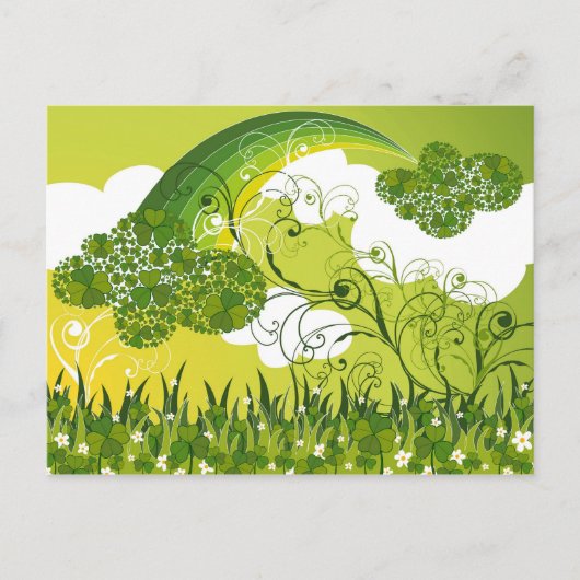 St. Patrick's Day Lucky Clovers Kleeblatt irisch Postkarte (Vorderseite)