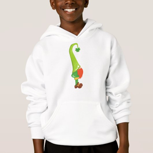 St. Patrick's Day, Lucky Clovers, Niedlicher Gnome Hoodie (Vorderseite)