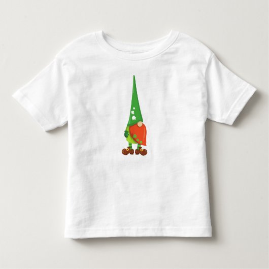 St. Patrick's Day, Lucky Clovers, Niedlicher Gnome Kleinkind T-shirt (Vorderseite)