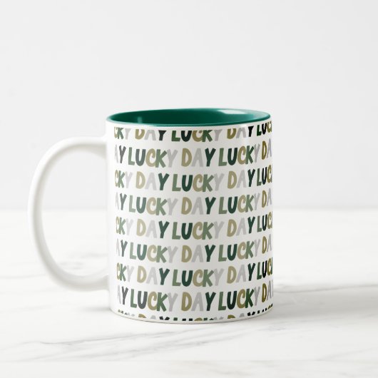 St. Patrick's Day Lucky Day Pattern Zweifarbige Tasse (Links)