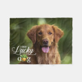 St. Patrick's Day Lucky Dog Custom Foto Fleecedecke (Vorderseite (Horizontal))