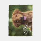 St. Patrick's Day Lucky Dog Custom Foto Fleecedecke (Vorderseite)