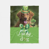 St. Patrick's Day Lucky Dog Funny Custom Foto Fleecedecke (Vorderseite)